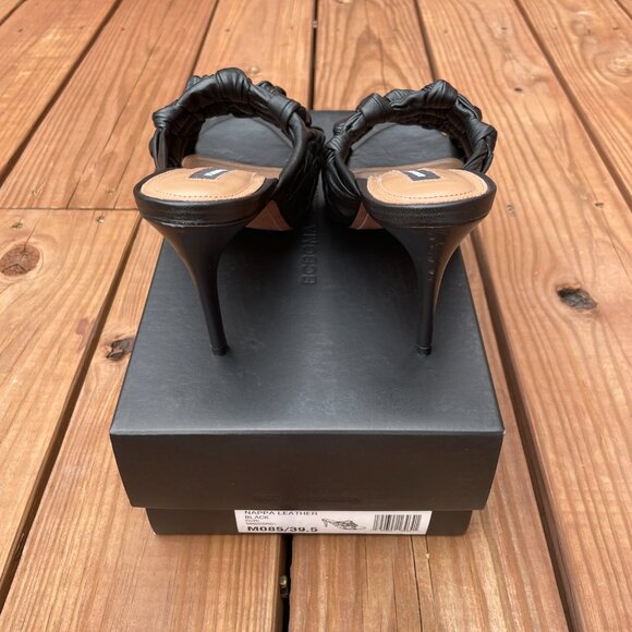 BCBGMaxAzria Black Leather Stiletto Heels New in Box - Picture 7 of 8